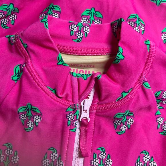 Crewcuts Girl's Block Print Long Sleeve Zippered Rash Guard Swimsuit 8 New - Picture 3 of 6